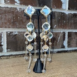 Long Chandelier Clip on Earrings